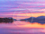 Sunrise over Dome Island and Basin Bay, Lake George calendar, Lake George photos by Carl Heilman II, Lake George pictures, Lake George prints, Lake George nature photography, Lake George panoramas