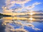 Sunrise from Diamond Point, Lake George calendar, Lake George photos by Carl Heilman II, Lake George pictures, Lake George prints, Lake George nature photography, Lake George panoramas