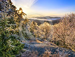 Sunrise light from Buck Mountain, Lake George calendar, Lake George photos by Carl Heilman II, Lake George pictures, Lake George prints, Lake George nature photography, Lake George panoramas