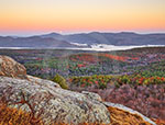Sunrise over Huddle Bay, Lake George wall calendar, Lake George photos by Carl Heilman II, Lake George pictures, Lake George prints, Lake George nature photography, Lake George panoramas